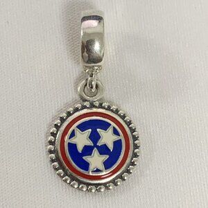 Pandora Tennessee Flag Charm Pendant, S925 Silver Jewelry
